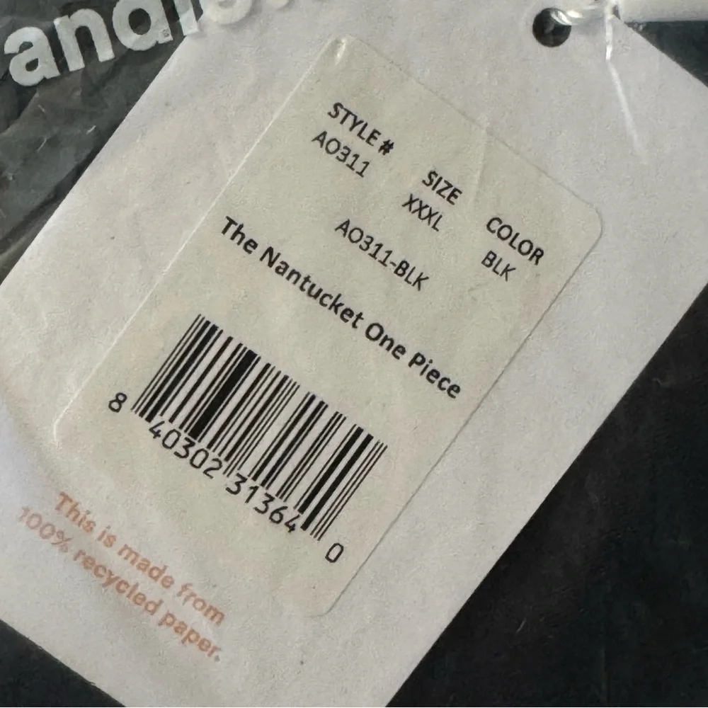 Andie Swim Women’s The Nantucket One Piece AO311 Size XXXL In Black NWT